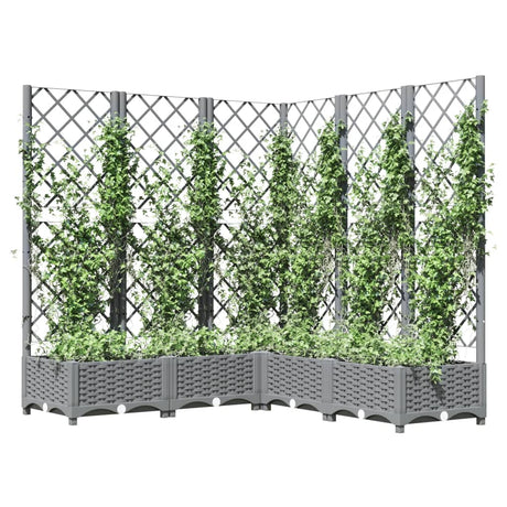 Vidaxx jardinière avec treillis 120x120x121,5 cm polypropylène gris clair