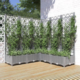 Vidaxx jardinière avec treillis 120x120x121,5 cm polypropylène gris clair