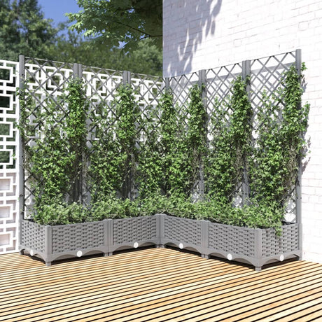 Vidaxx jardinière avec treillis 120x120x121,5 cm polypropylène gris clair