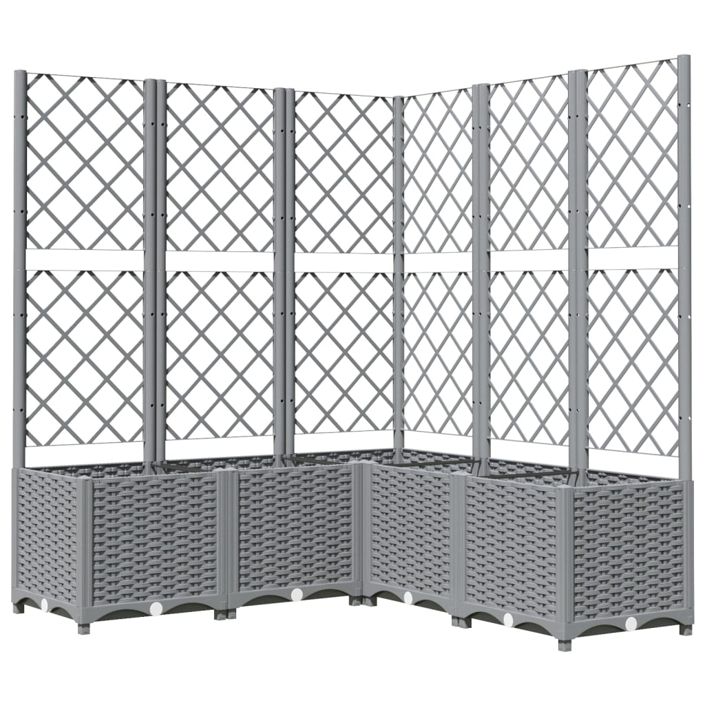Vidaxx jardinière avec treillis 120x120x136 cm polypropylène gris clair