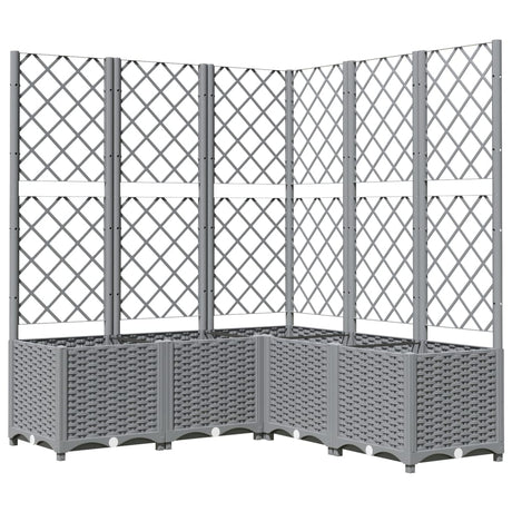 Vidaxx jardinière avec treillis 120x120x136 cm polypropylène gris clair