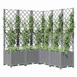 Vidaxx jardinière avec treillis 120x120x136 cm polypropylène gris clair