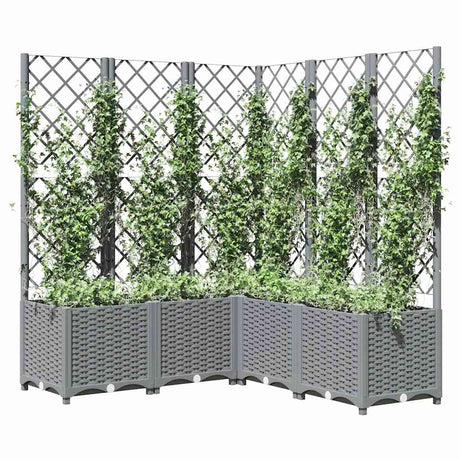 Vidaxx jardinière avec treillis 120x120x136 cm polypropylène gris clair