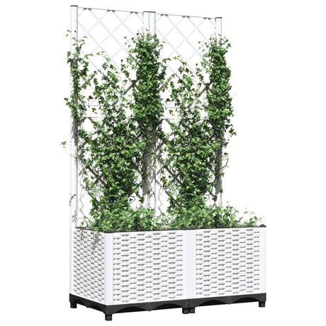 Vidaxx jardinière avec treillis 80x40x136 cm polypropylène blanc