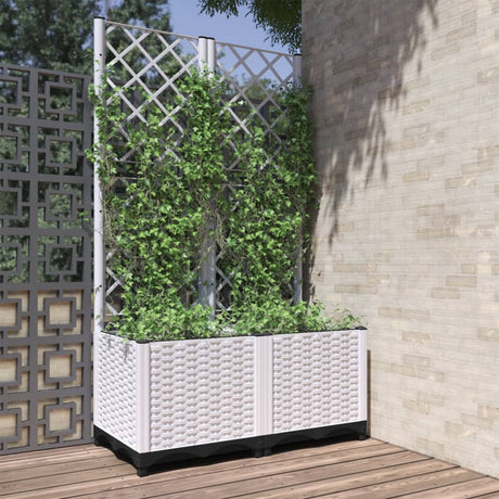 Vidaxx jardinière avec treillis 80x40x136 cm polypropylène blanc