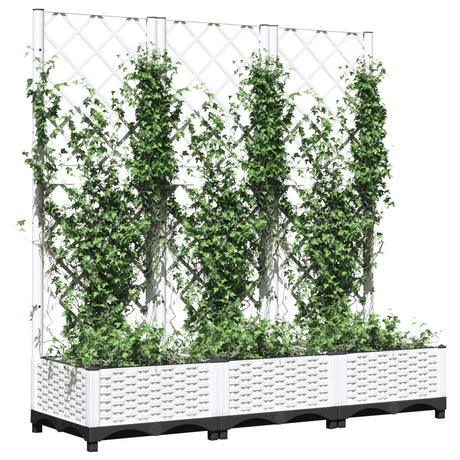 Vidaxx jardinière avec treillis 120x40x121,5 cm polypropylène blanc
