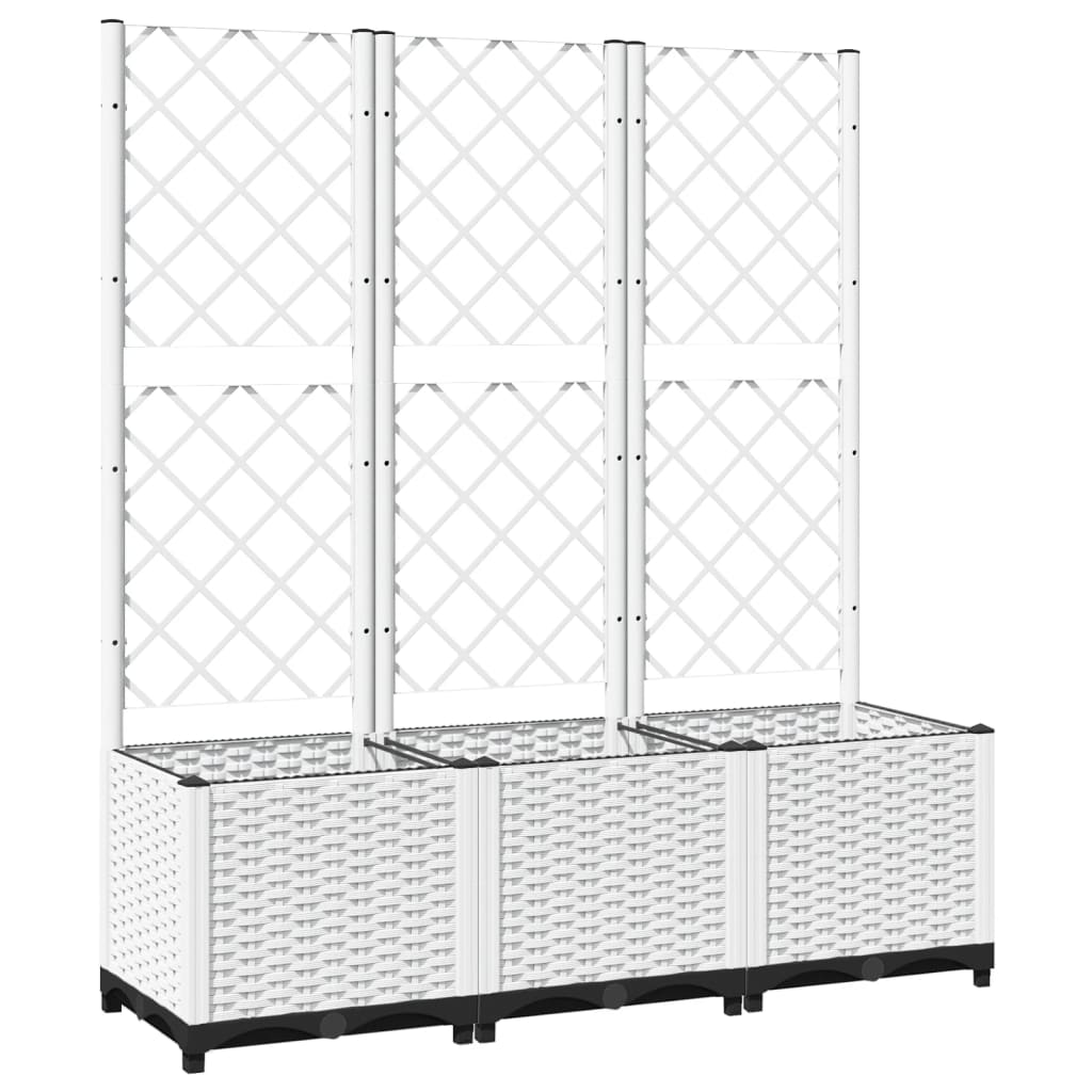 Vidaxx jardinière avec treillis 120x40x136 cm polypropylène blanc