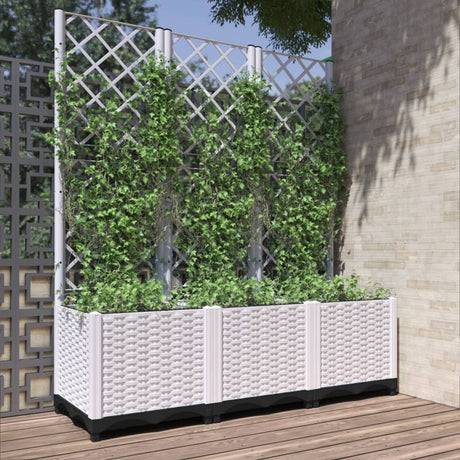 Vidaxx jardinière avec treillis 120x40x136 cm polypropylène blanc