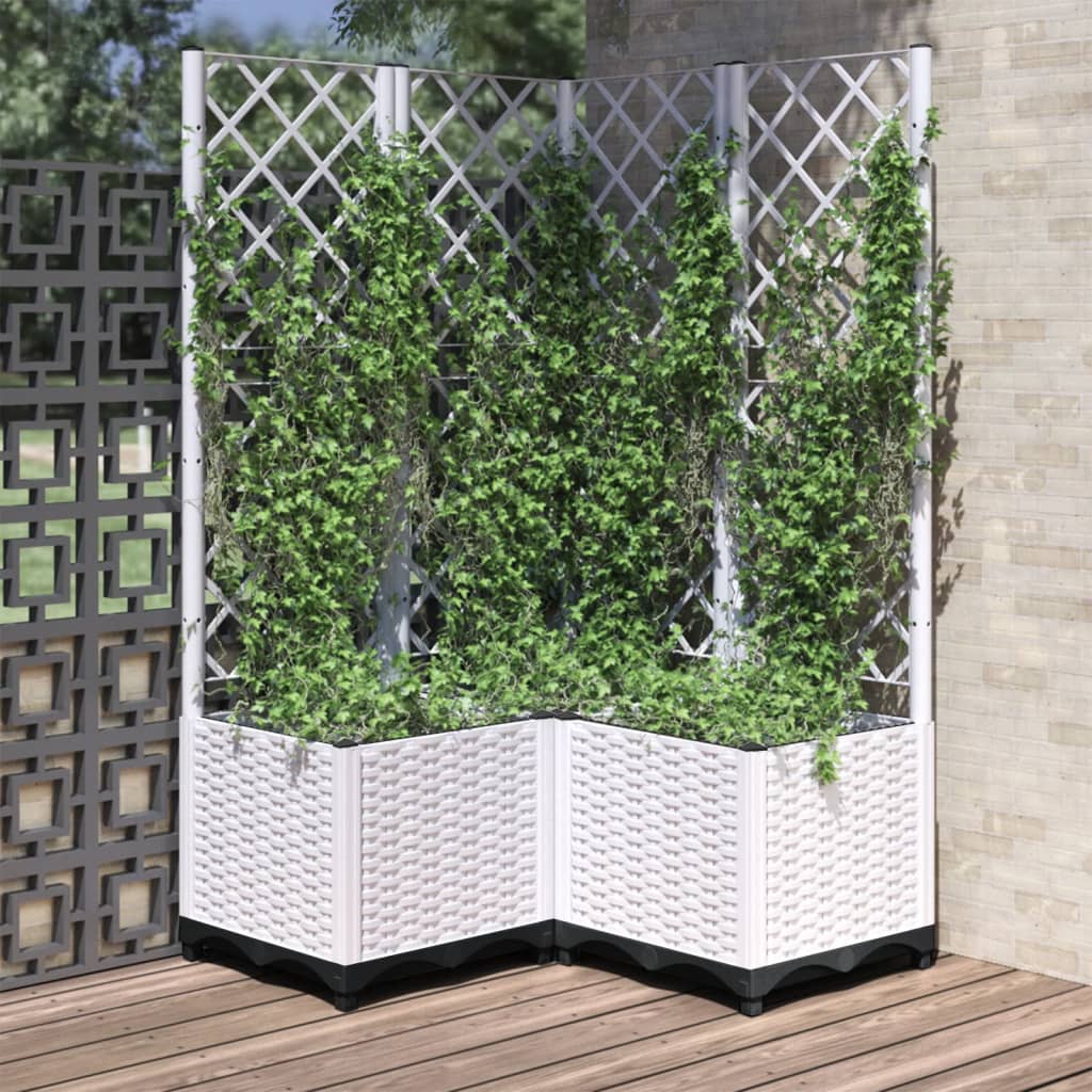 Vidaxx jardinière avec treillis 80x80x136 cm polypropylène blanc