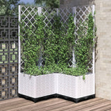 VidaXL Planter with Latwerk 80x80x136 cm Polypropene white