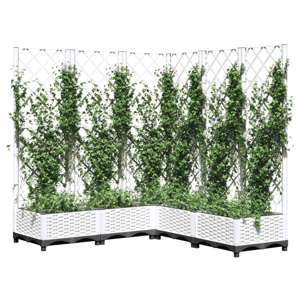 Vidaxx jardinière avec treillis 120x120x121,5 cm polypropylène blanc