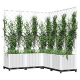 Vidaxx jardinière avec treillis 120x120x136 cm polypropylène blanc