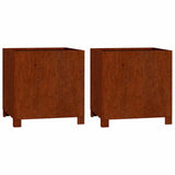 Vidaxx jardinières avec pieds 2 pcs rouillé 42x40x43 cm acier corten