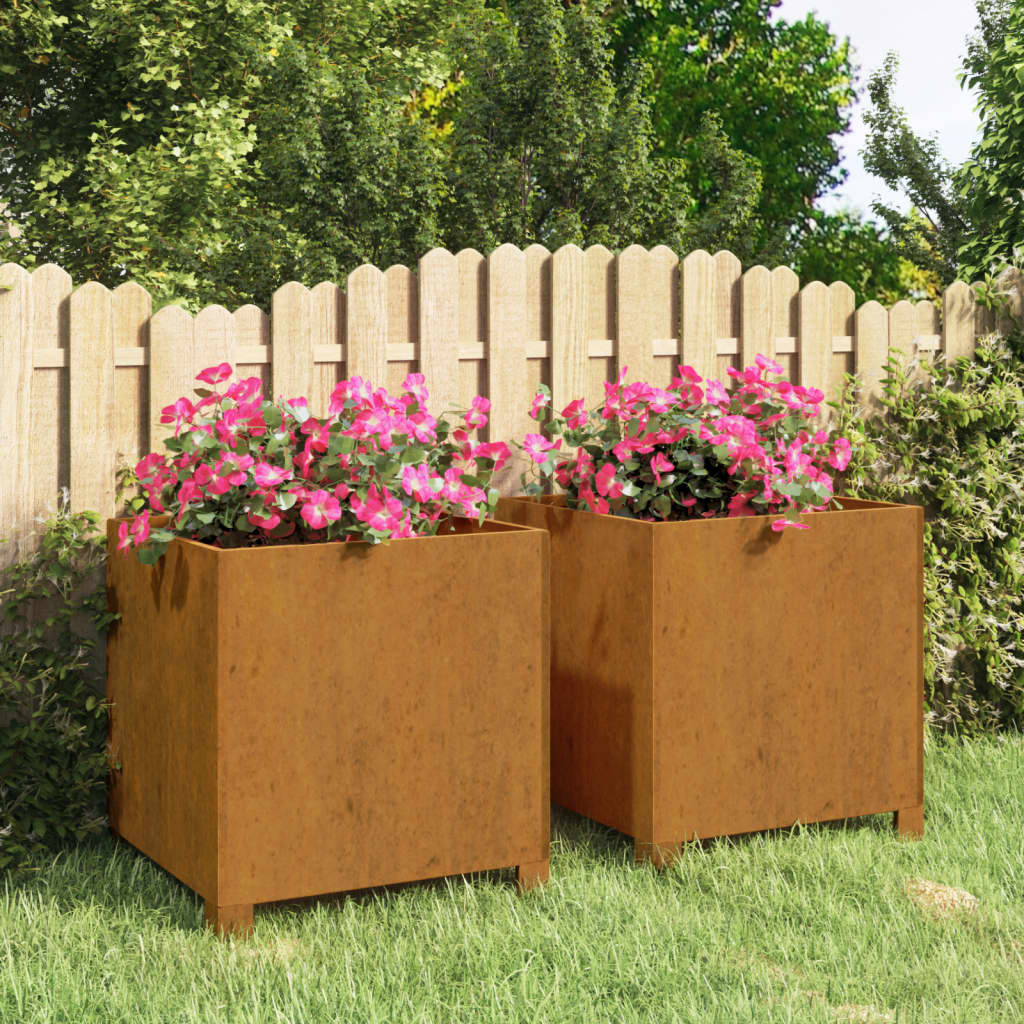 VIDAXL -Pflanzer mit Beinen 2 St Rosty 42x40x43 cm Corten Stahl