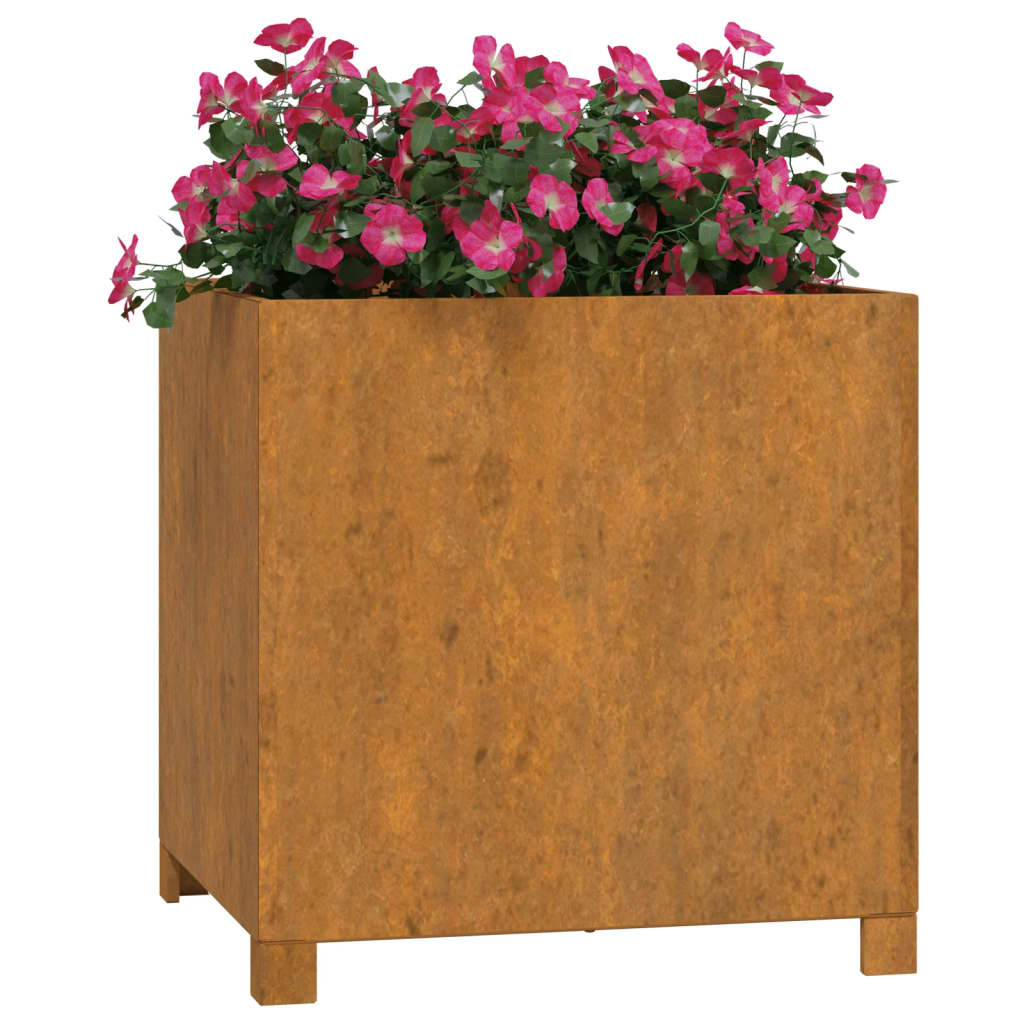 Vidaxl Plantagers med ben 2 St Rusty 49x47x50 cm Corten Steel