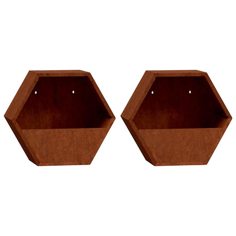 Vidaxx jardinières murales 2 pcs 46x10x40 cm acier corten rouillé