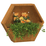 Vidaxl sadilniki stenska montaža 2 St 46x10x40 cm Corten Steel Rusty