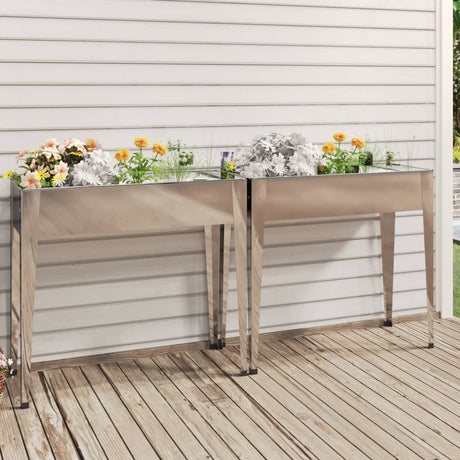 VidaXL Jardinières 2 pcs en acier galvanisé