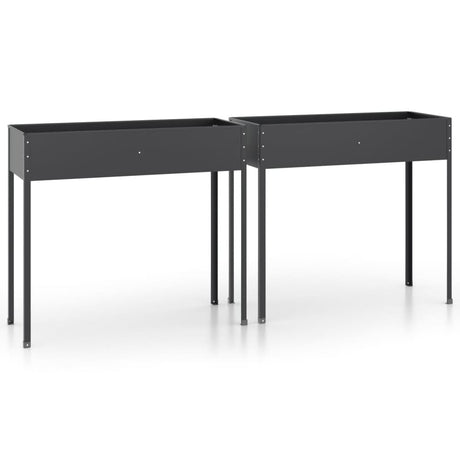 VidaXL Jardinières 2 pcs acier galvanisé anthracite