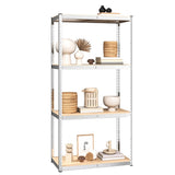 VidaXL étagère de rangement 4 couches 3 pcs acier bois traité couleur argent