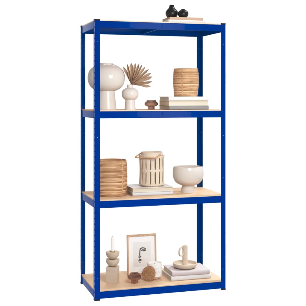 VidaXL Étagère de rangement 4 couches 3 pcs acier bois traité bleu
