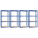 VidaXL Étagère de rangement 4 couches 4 pcs acier bois traité bleu