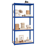 VidaXL Étagère de rangement 4 couches 4 pcs acier bois traité bleu