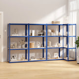 VidaXL Étagère de rangement 4 couches 4 pcs acier bois traité bleu