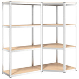 VidaXL Étagère de rangement 4 couches 2 pcs acier bois traité couleur argent
