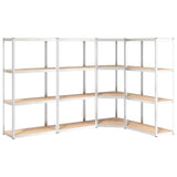 VidaXL étagère de rangement 4 couches 4 pcs acier bois traité couleur argent
