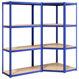 VidaXL Étagère de rangement 4 couches 2 pcs acier bois traité bleu