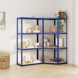 VidaXL Étagère de rangement 4 couches 2 pcs acier bois traité bleu