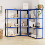 VidaXL Étagère de rangement 4 couches 3 pcs acier bois traité bleu