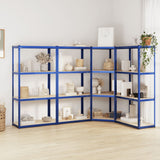 VidaXL Étagère de rangement 4 couches 4 pcs acier bois traité bleu