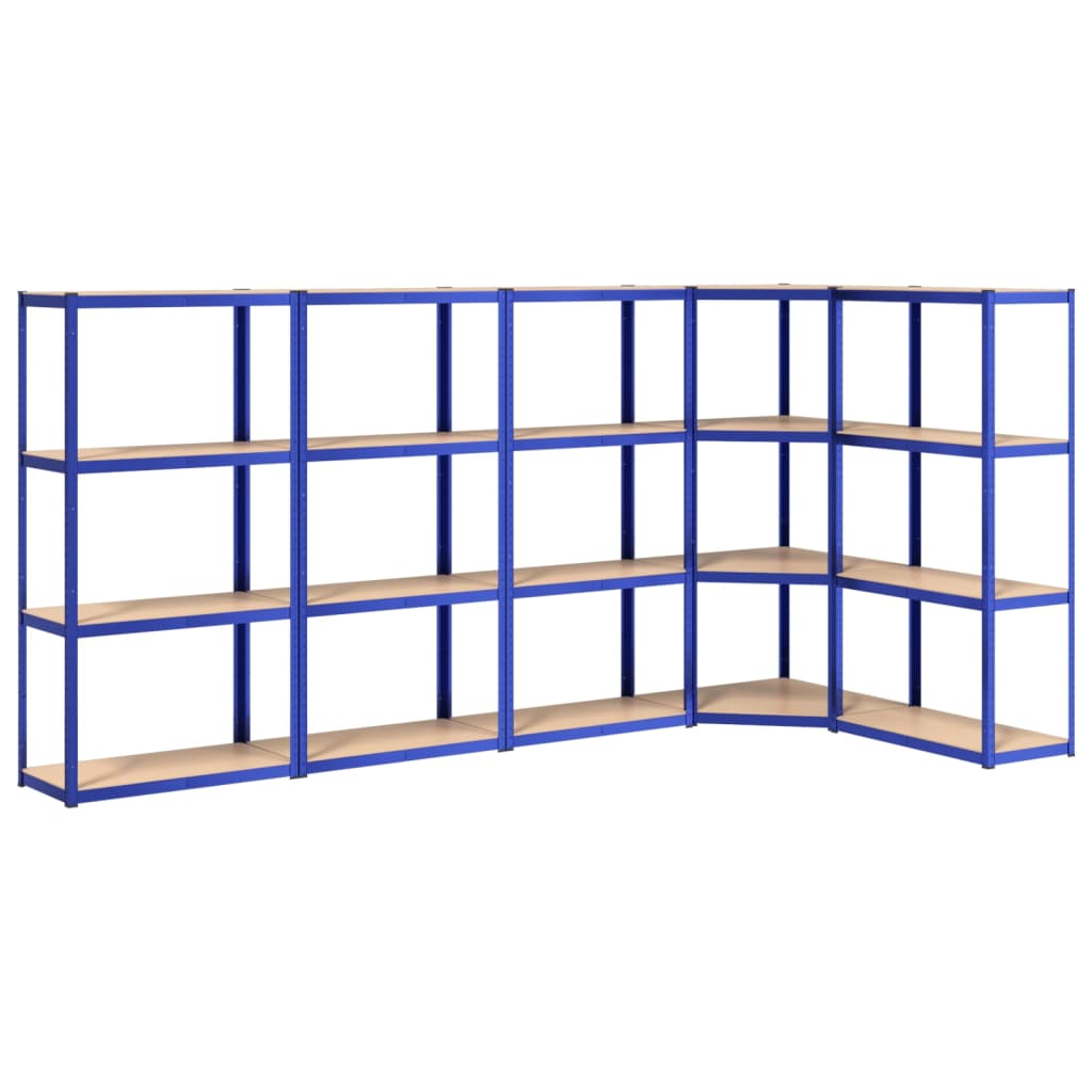 VidaXL Étagère de rangement 4 couches 5 pcs acier bois traité bleu