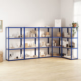 VidaXL Étagère de rangement 4 couches 5 pcs acier bois traité bleu