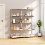 VidaXL Étagère de rangement 5 couches 2 pcs acier et bois d'ingénierie couleur argent