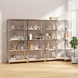 VidaXL Étagères de rangement 5 couches 4 pcs acier et bois d'ingénierie couleur argent