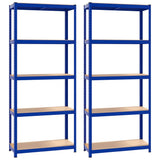 VidaXL Étagère de rangement 5 couches 2 pcs acier bois traité bleu
