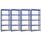 VidaXL Étagère de rangement 5 couches 4 pcs acier bois traité bleu