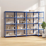 VidaXL Étagère de rangement 5 couches 4 pcs acier bois traité bleu