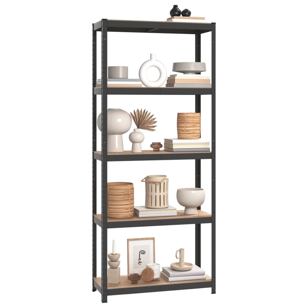 VidaXL Étagère de rangement 5 couches 2 pcs acier bois traité couleur anthracite