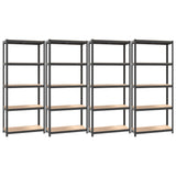VidaXL Étagères de rangement 4 pcs 5 couches en acier et bois d'ingénierie couleur anthracite