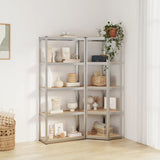 VidaXL Étagère de rangement 5 couches 2 pcs acier et bois d'ingénierie couleur argent