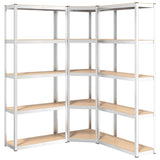 VidaXL Étagère de rangement 5 couches 3 pcs acier et bois d'ingénierie couleur argent