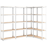 VidaXL Étagères de rangement 5 couches 4 pcs acier et bois d'ingénierie couleur argent