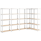 VidaXL Étagères de rangement 5 couches 5 pcs acier et bois d'ingénierie couleur argent