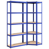 VidaXL Étagère de rangement 5 couches 2 pcs acier bois traité bleu