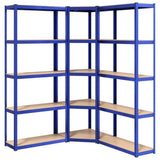 VidaXL Étagères de rangement 3 pcs 5 couches en acier et bois d'ingénierie bleu