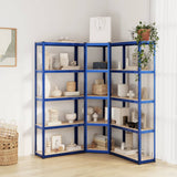 VidaXL Étagères de rangement 3 pcs 5 couches en acier et bois d'ingénierie bleu